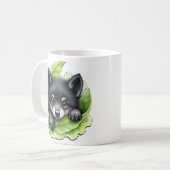Wolfswelpe im Grünen: Kaffeetasse (Vorderseite Links)