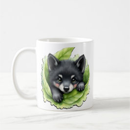 Wolfswelpe im Grünen: Kaffeetasse