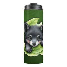 Wolfswelpe im Grünen: Thermosbecher