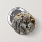 Wolftiergesicht mustert Hunde- WaldZoopark Button (Vorne & Hinten)