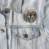Wolftiergesicht mustert Hunde- WaldZoopark Button (Beispiel)