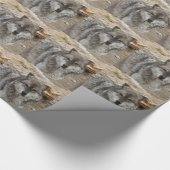 Wolftiergesicht mustert Hunde- WaldZoopark Geschenkpapier (Ecke)