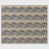 Wolftiergesicht mustert Hunde- WaldZoopark Geschenkpapier (Flach)