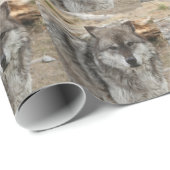 Wolftiergesicht mustert Hunde- WaldZoopark Geschenkpapier (Rolleneckpunkt)
