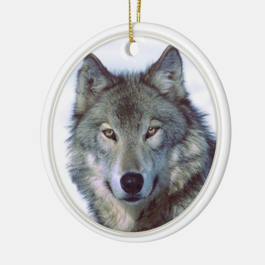 Wolftiertotem Keramik Ornament (Links)