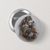 Wolfwolftiere, wild lebende Tiere, Tierkunst, Button (Vorne & Hinten)