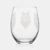 WolfYellowstone Nationalpark Wolf Mountains Weinglas Ohne Stiel (Rückseite)