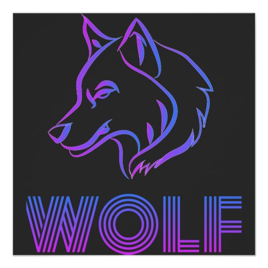 Wolfzeichen und Illustration Poster (Vorderseite)