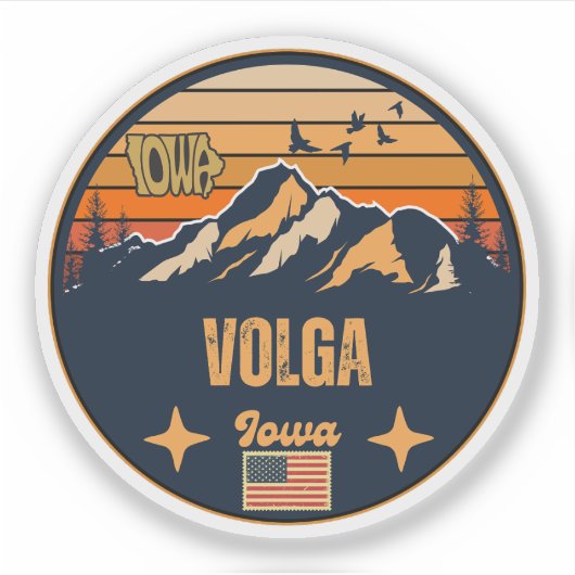 Wolga, Iowa Aufkleber (Vorderseite)