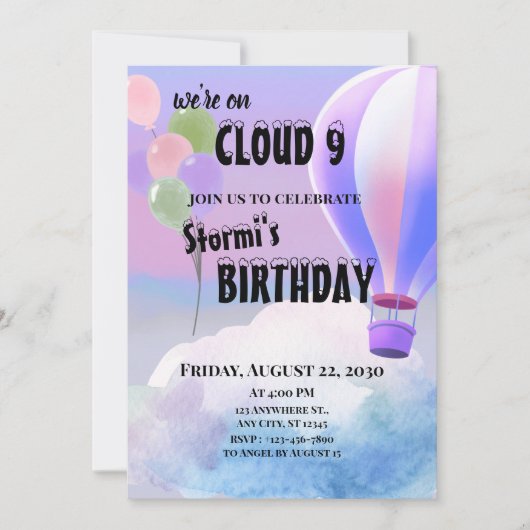 Wolke 9 einladung (Vorderseite)