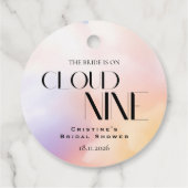 Wolke 9 farbiges Brautparty Geschenkanhänger (Rückseite)