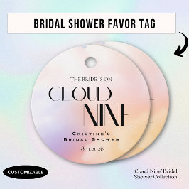 Wolke 9 farbiges Brautparty Geschenkanhänger