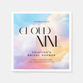 Wolke 9 farbiges Brautparty Serviette (Vorderseite)