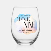 Wolke 9 farbiges Brautparty Weinglas Ohne Stiel (Vorderseite)