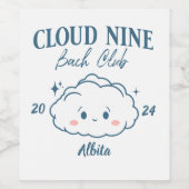 Wolke 9 Junggeselinnen-Abschied Weinetikett (Einzelnes Label)