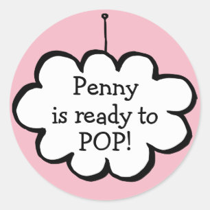 Wolke an einer Schnur, bereit zu POP Runder Aufkleber