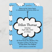 Wolke auf einer Schnur-Taufeinladung Einladung (Vorne/Hinten)