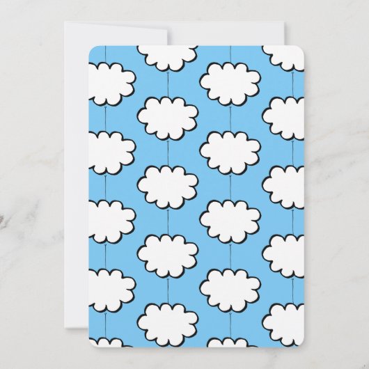 Wolke auf einer Schnur-Taufeinladung Einladung (Rückseite)