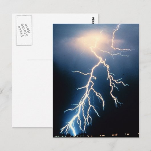 Wolke-Boden-Blitze Postkarte (Vorne/Hinten)