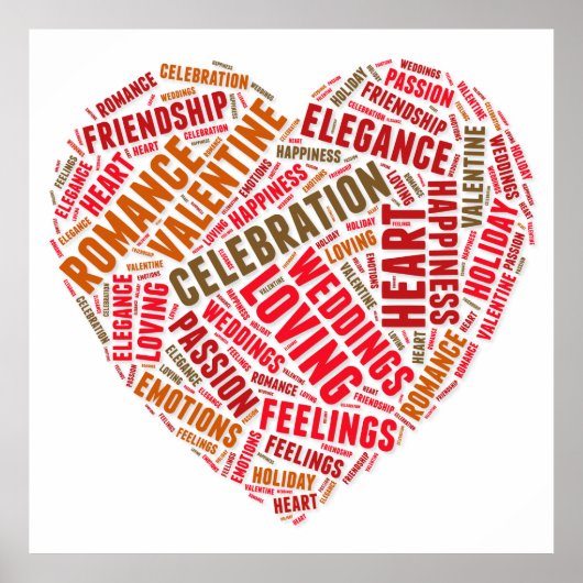 Wolke der Herzform Poster (Vorne)