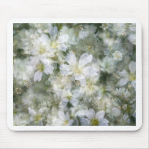 Wolke der weißen Blume Mousepad