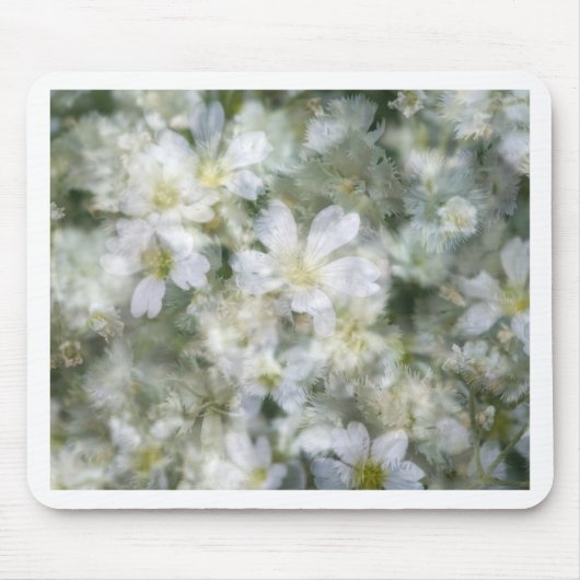 Wolke der weißen Blume Mousepad (Vorne)