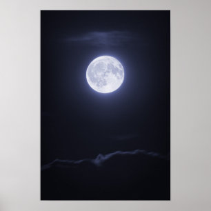 Wolke, die Vollmond bedeckt Poster