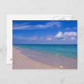 Wolke in blauem Himmel über Sandstrand Postkarte (Vorne/Hinten)