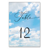 Wolke Neun Blau Hochzeit Tischnummer (Vorderseite)