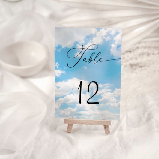 Wolke Neun Blau Hochzeit Tischnummer