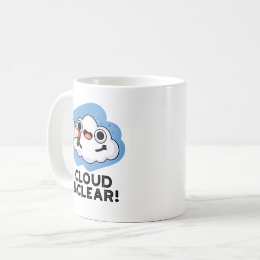 Wolke und klarer, sonniger Wetterpuff Kaffeetasse (Vorderseite Links)