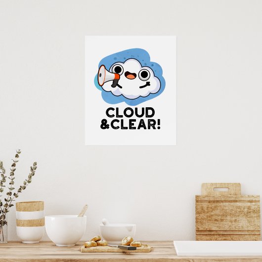 Wolke und klarer, sonniger Wetterpuff Poster (Küche)
