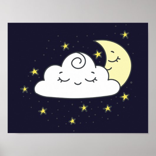 Wolke und Mond Poster (Vorne)