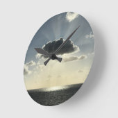 Wolke und Sonne Runde Wanduhr (Winkel)