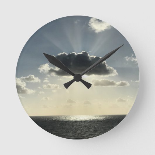 Wolke und Sonne Runde Wanduhr (Vorderseite)