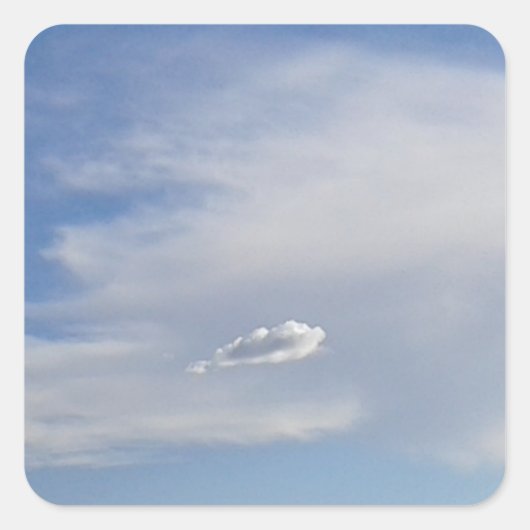 Wolke und Wolke Quadratischer Aufkleber (Vorderseite)