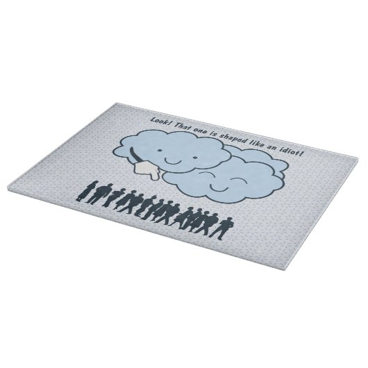 Wolke verspottet Menschen-Form-lustigen Cartoon Schneidebrett (Ecke)