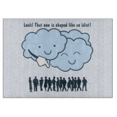 Wolke verspottet Menschen-Form-lustigen Cartoon Schneidebrett (Vorderseite)