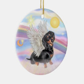 Wolken - Angel der Dackel (schwarz/braun) Keramik Ornament (Rechts)