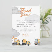 Wolken Baby im Bau Babydusche Dankeskarte (Stehend Vorderseite)