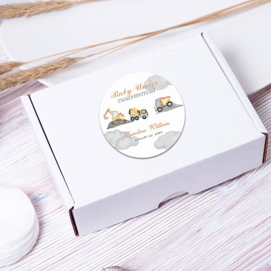 Wolken Baby im Bau Babydusche Runder Aufkleber