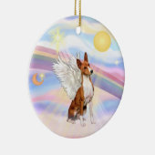 Wolken - Basenji Keramikornament (Rechts)