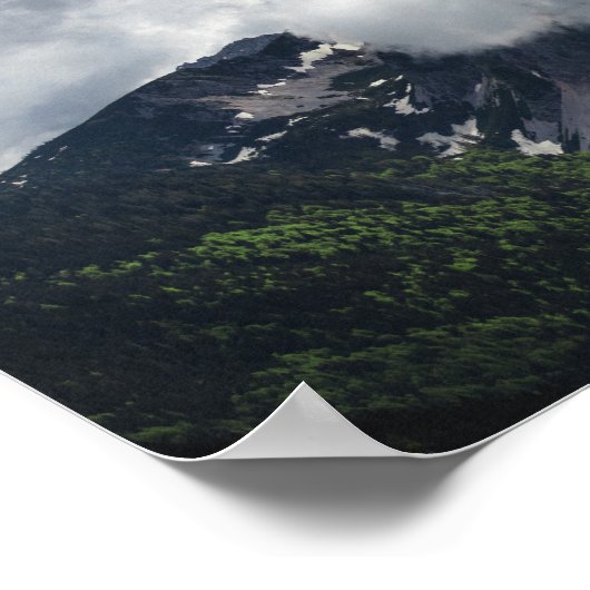 Wolken bedecken Berge Poster (Ecke)