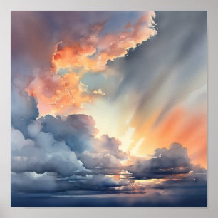 Wolken bei Morgendämmerung Art Print Poster