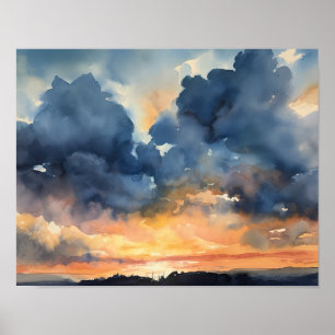 Wolken bei Morgendämmerung Gemälde Kunst Druck Pos Poster