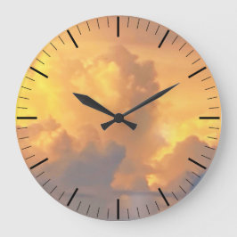 Wolken bei Sonnenuntergang Große Wanduhr