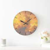 Wolken bei Sonnenuntergang Große Wanduhr (Zuhause)
