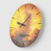 Wolken bei Sonnenuntergang Große Wanduhr (Winkel)