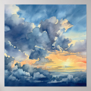 Wolken bei Tagesanbruch Gemälde Kunst Druck Poster