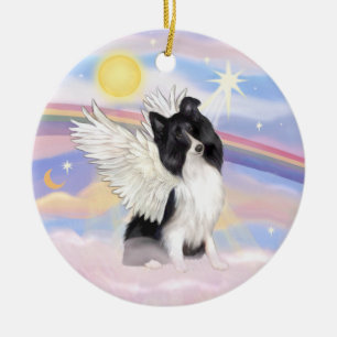 Wolken - Bi Black Shetland Sheepdog Angel Keramik Ornament